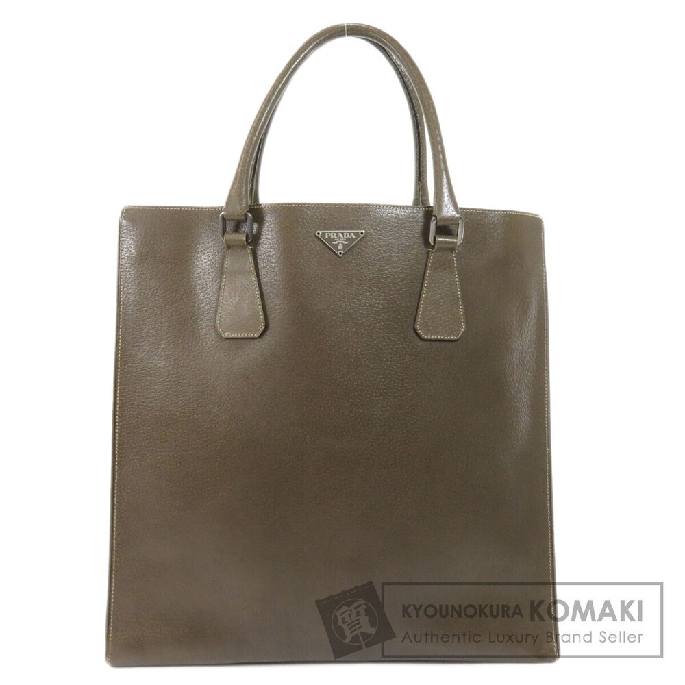 Prada logo motif tote bag leather